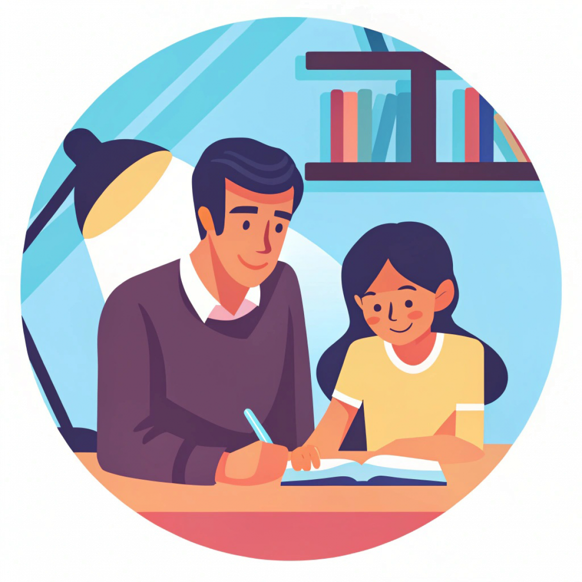 Vater und Tochter gemeinsam zur Berufswahl